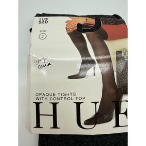 HUE Opaque Tights with Control Top size 2